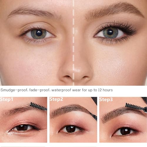image for Go Ho Waterproof Brown Eyebrow Pen with Brush,Dual-sided Fine Tip Eyeb