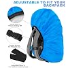 LAMA 2pcs Waterproof Rain Cover for Backpack, Reflective Rainproof Protector for Anti-dust and Anti-Theft M 30L-40L Black