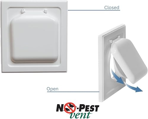 Miniatura 52 de NO-PEST VENT Exclusiva cubierta de ventilación de secadora de doble puerta, fabricada en Estados Unidos con plástico muy resistente a los rayos UV