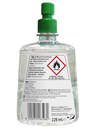 Air Wick Active FreshDeodorante per Ambienti, Ricarica per Diffusore Spray Automatico, Brezza Oceanica e Sale Marino, 228 ml (Confezione da 1) - Immagine 2
