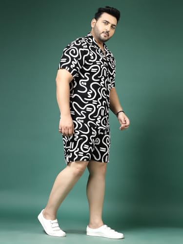 Image of Rigo Printed Co-Ord Set for Men's | Casual Shirt & Shorts Night Suit Set | Lounge-wear Nightdress Pajama Set for Men's | Night Wear, Beach Wear, Vacation Wear Outfit
