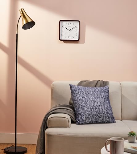 Image of Amazon Brand - Solimo Square Wall Clock | Plastic | 8.5 Inch | Black