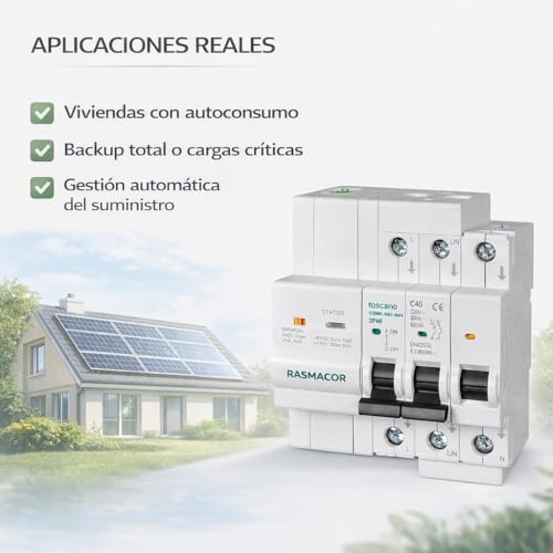 Miniatura 8 de Tóscano 10004923 Combi-Pro-Max-2p40 Backup Y Modo Isla Sistema De Control Y Protección Para Instalaciones Fotovoltaicas Iga 2p 40a 6ka 230vac Con Protección De Sobretensiones