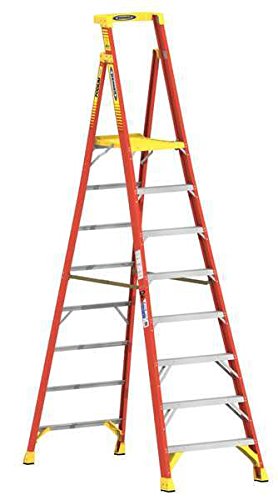 Podium Stepladder, 8 Ft, Fiberglass, 300 Lb