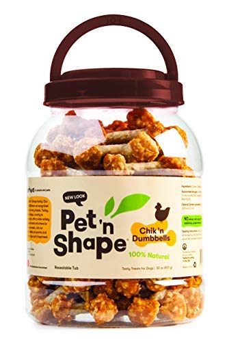 Pet 'n Shape Chik 'N Rice Dumbbells - All Natural Dog Treats, Chicken