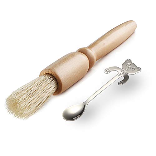 Cepillo de café BagTu con cuchara de oso - Herramienta de cepillo de limpieza de madera de espresso Grinder para cafetera Barista, 7.3 pulgadas Cover