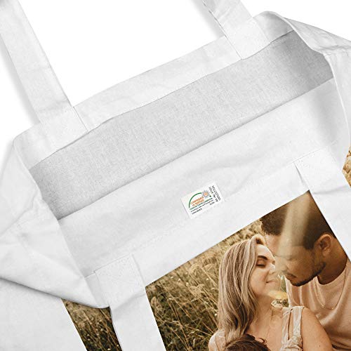 PhotoFancy - Stofftasche mit Foto selbst gestalten -Jutebeutel mit eigenem Motiv personalisieren und bedrucken - Farbe: Weiß