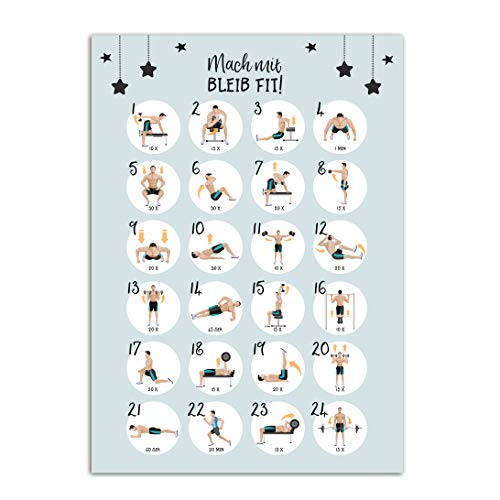 Postkarte Adventskalender Weihnachtskalender Postkarte A6 (Sport Männer)