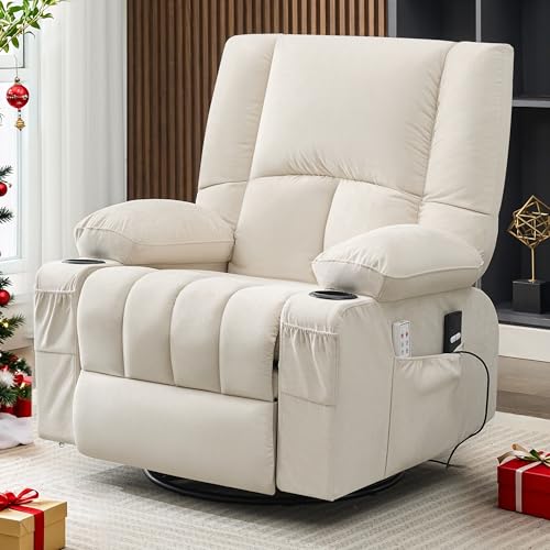 Sillón reclinable eléctrico beige sin reclinar miniatura 1