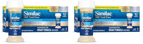 Image of Similac 360 Total Care Infant Formula, Has 5 HMO Prebiotics, Our Closest Prebiotic Blend to Breast Milk, Non-GMO, Baby Formula, Ready to Feed, 2-fl-oz Bottle, (Pack of 24)