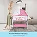 Luvkixen Baby Bassinet Bedside Sleeper, 3 in 1 Rocking Bassinet for Baby, Arms Reach Co Sleeper Bassinet with Wheels, Adjustable Height, Storage, Mattress & Canopy (Pink)