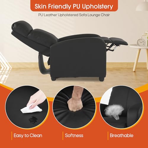 Sillón Plegable PU Cuero Negro miniatura 5