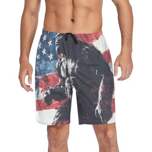 Men's Short Pajama Bottoms America Monster Monster Home Casual Sleep Pants4