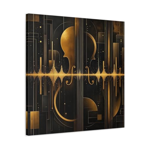 Tableau violon abstrait noir et or pour habiller un mur vide