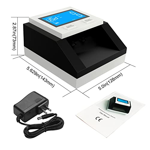 Counterfeit Bill Detector, Rechargeable, 4 Way Direction Usd & Eur Bill Checker Machine, With Infrared, Magnetic And Ultraviolet Sensors, Easy Pass/Fail Indicator #TOP2