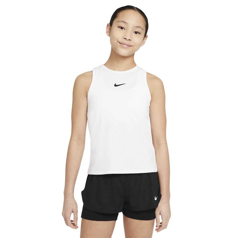 NIKE G Nkct Df Vctry Tank, Vest Niñas, White/black, 7 Años
