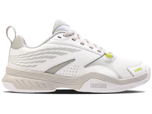 K-Swiss Women's SpeedEx Tennis Shoe, White/Gray Violet/Lime Green, 10 M