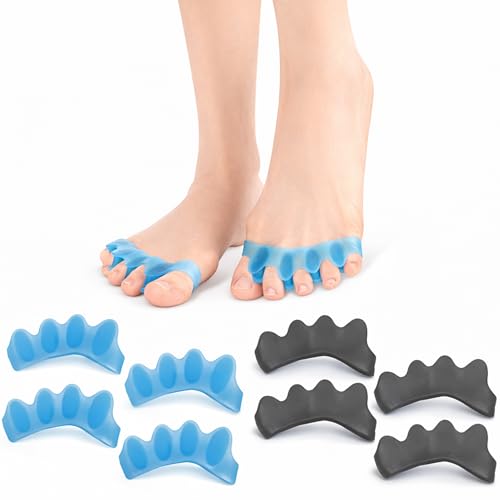 BOULTON Toe Separators (4 Pairs / 8 Pieces) Soft Silicone Gel Toe Spacers for Overlapping Toes Comfortable Foot Alignment Dividers for Daily Wear
