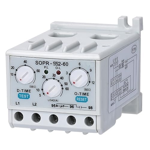Relé electrónico de sobrecarga térmico SOPR-SS2-440 con rango ajustable 5-30A 3