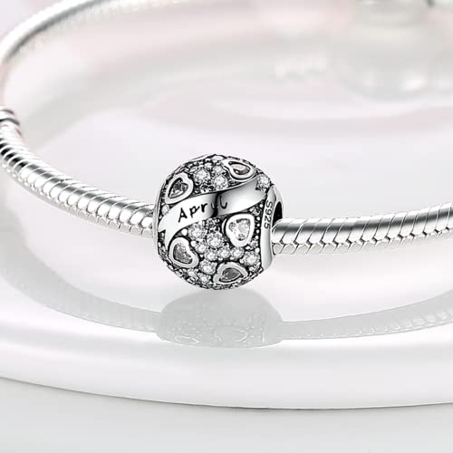MULA Birthstone Charms 925 Sterling Silver for Bracelets and Necklaces - Dangle Pendants Beads With 5A Cubic Zirconia - Happy Birthday Mothers Day Jewelry3