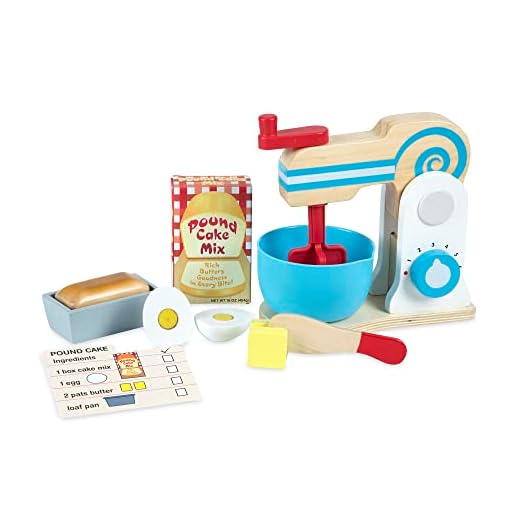 Melissa & Doug Wooden Make-a-Cake Mixer Set, Multicolor (19840)