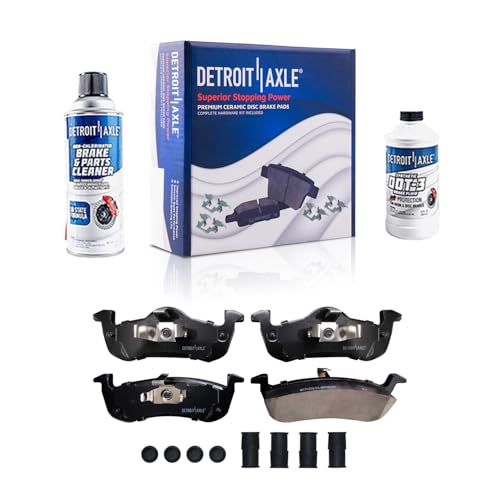 Image of Detroit Axle - Rear Brake Pads for 2007-2017 Ford Expedition | Lincoln Navigator 2013-2019 Lincoln MKT, Ceramic Brake Pads 2014 2015 2016 Replacement