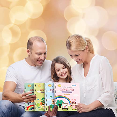 Caderno de Prática para Crianças - Livros de prática de escrita manual reutilizáveis ​​para crianças