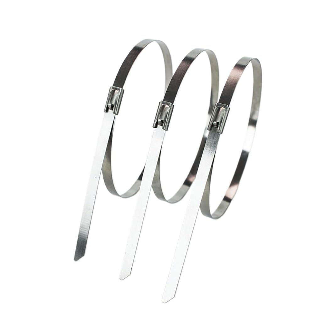 Bridas de acero inoxidable con cierre de 4,6 mm x 600 mm para organizar cables y jardinería