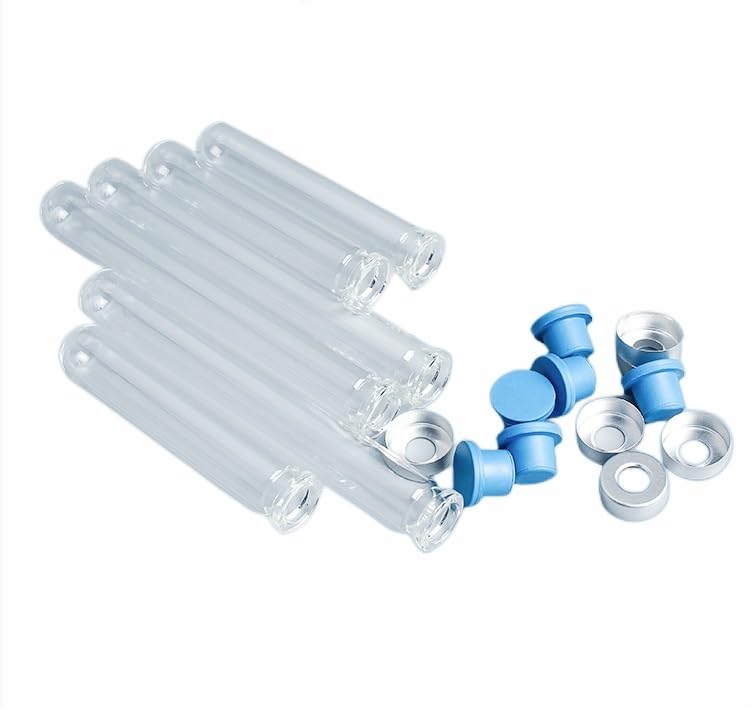 Probówka do hodowli metanu beztlenowego z zakrętką i zatyczką butylową – 10 szt. (18 x 100 mm)