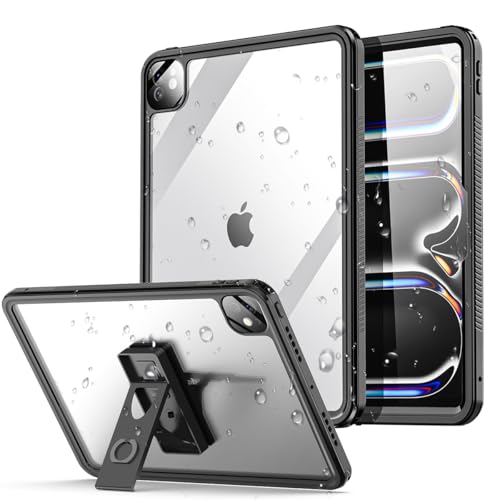 AICase pour iPad Pro 11 Pouces étui étanche M4 (2024, 5e génération), [Protecteur d'écran intégré et Support] Coque de Protection intégrale Robuste Antichoc et antichute