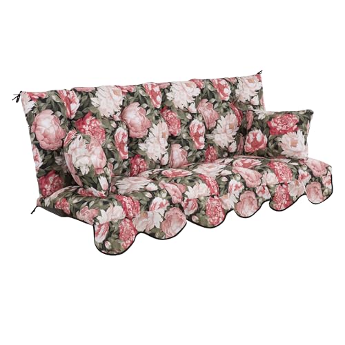 PATIO Hollywoodschaukel Auflage 170x50 cm Bora Bankauflage für Sitzfläche Rückenlehne mit Schnüren Volant vorne