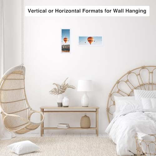 Image of JCJMY 4x12 Picture Frame White for Wall Hanging or Tabletop, Wall Mounting Horizontally or Vertically, 4 x 12 Wall Gallery Poster Photo Frame with Shatter Resistant Plexiglass, White