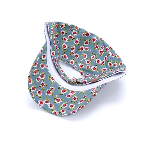 Girls Baseball Cap-Vintage Floral-Blue-L (7-12y)3