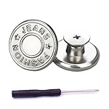 COIWAHWUN Jeans Buttons, 15 Sets 17mm No-Sew Nailess Removable Metal Jeans Button Replacement Repair Combo Thread Rivets and Screwdrivers