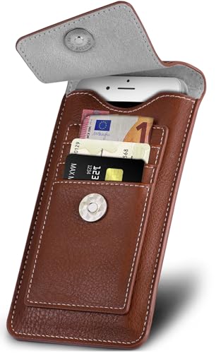 Housse cuir Samsung S25 Plus étui ceinture marron ONEFLOW Zeal