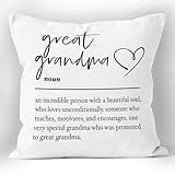 XUISWELL Grandma Pillow Covers 18x18, Great Grandma Gifts, Birthday Gifts