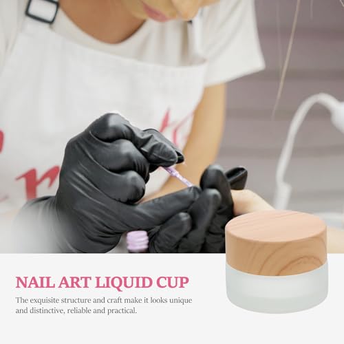 Vaso de vidrio para arte de uñas con tapa miniatura 3