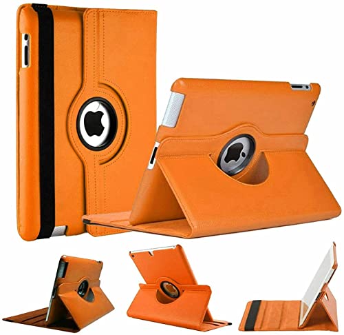 PU Leather Rotate Stand Case for iPad 9.7 inch 5th/6th Generation 2017/18 and For iPad Air 1st Generation and iPad Air 2 2013/14 (Orange) - Image 2
