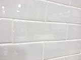 3x9 Vanilla Bean White Crackled Porcelain Tile Wall Backsplash