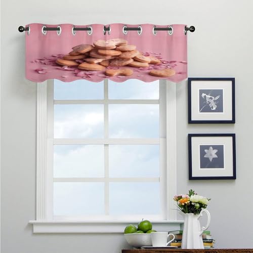 Cortinas cortas opacas de arte moderno para ventanas de cocina y baño, 52x18.1" 5