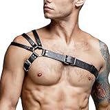FEHEOO PU Leather Chest Harness for Men – Gothic Shoulder & Upper Body Straps – Fetish, Clubwear & Cosplay Accessory (Arm Harness Belt), Mardi Gras Valentine's Day