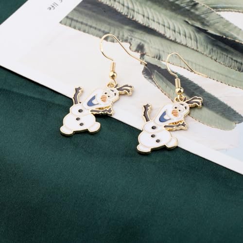 KEYCHIN Snowman Earrings Cartoon Fairytale Fans Gifts Princess Theme Jewelry Snowman Merch3