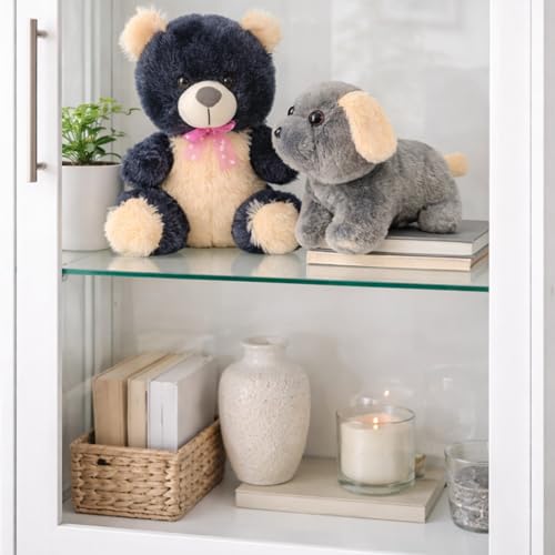 Image of Tabitha Stuffed Toys - Ultra Soft Plush Toy for Kids | Birthday Gifts for Kids and Girls | (Combo of 2 Toys 30 Cm Grey Teddy Bear & 25 Cm Grey Dog)