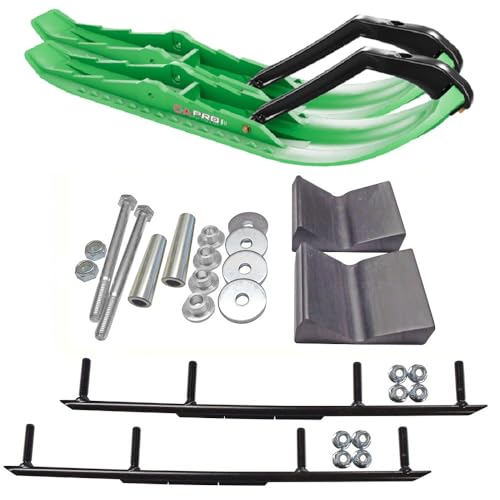 C&A Pro Green TMX Snowmobile Skis w/ 4