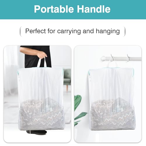 OTraki 2 Packs Large Laundry Bags, 24 x 32 inch Mesh Laundry Bags with Zips Laundry Bags for Washing Machine Washing Bag with Handles for Delicates, Blouse, Underwear, Coat - Image 3