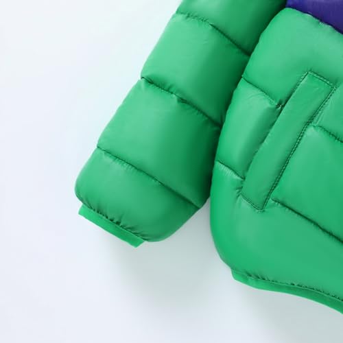 Image of HILEELANG Kids Boy Girl Winter Hodded Puffer Color Block Jackets Coats Light Weight Padded Outerwear