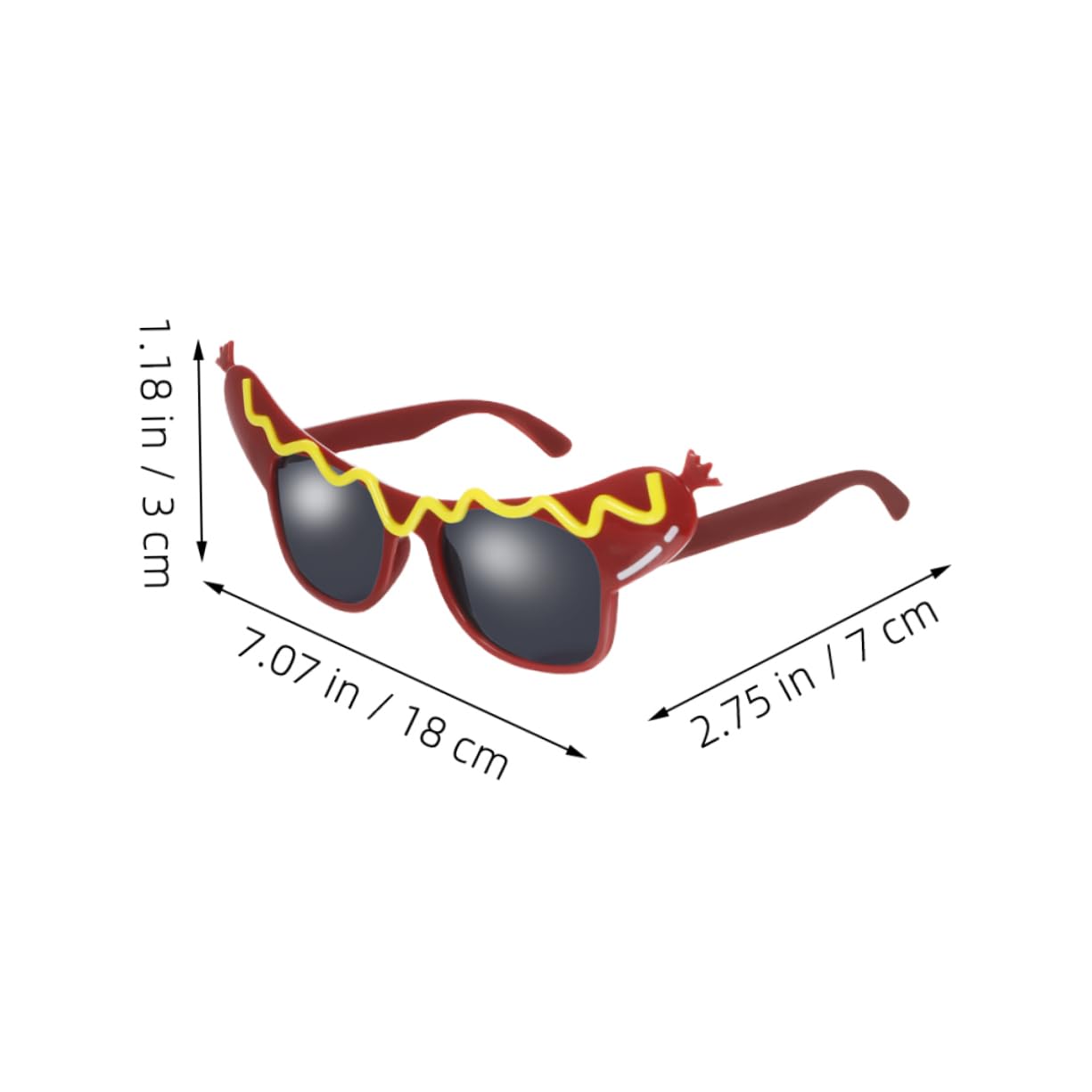 Unomor Hot Dog Glasses Fun Shaped Eyeglasses for Parties Festivals and Photo Booth Props Portable Costume Accessories and Glasses Props for Celebrations