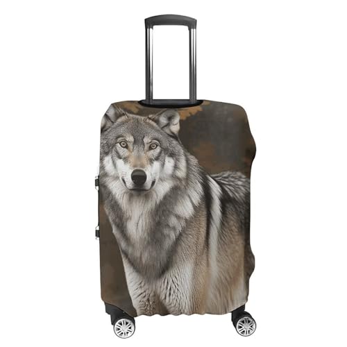 Wild Wild Gray Wolf Luggage Cover, Washable Elastic Suitcase Cover Protector Fit 18-32 Inch Luggage4