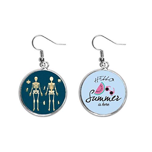 Pendientes de sandía contra looks aburridos esqueleto humano para lóbulo