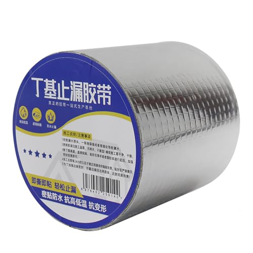 Cinta impermeable | Cinta de butilo de papel de aluminio autoadhesiva | Buen rendimiento a prueba de agua | Resistencia a altas y bajas temperaturas | para reparaciones de techos,roturas de tuberías